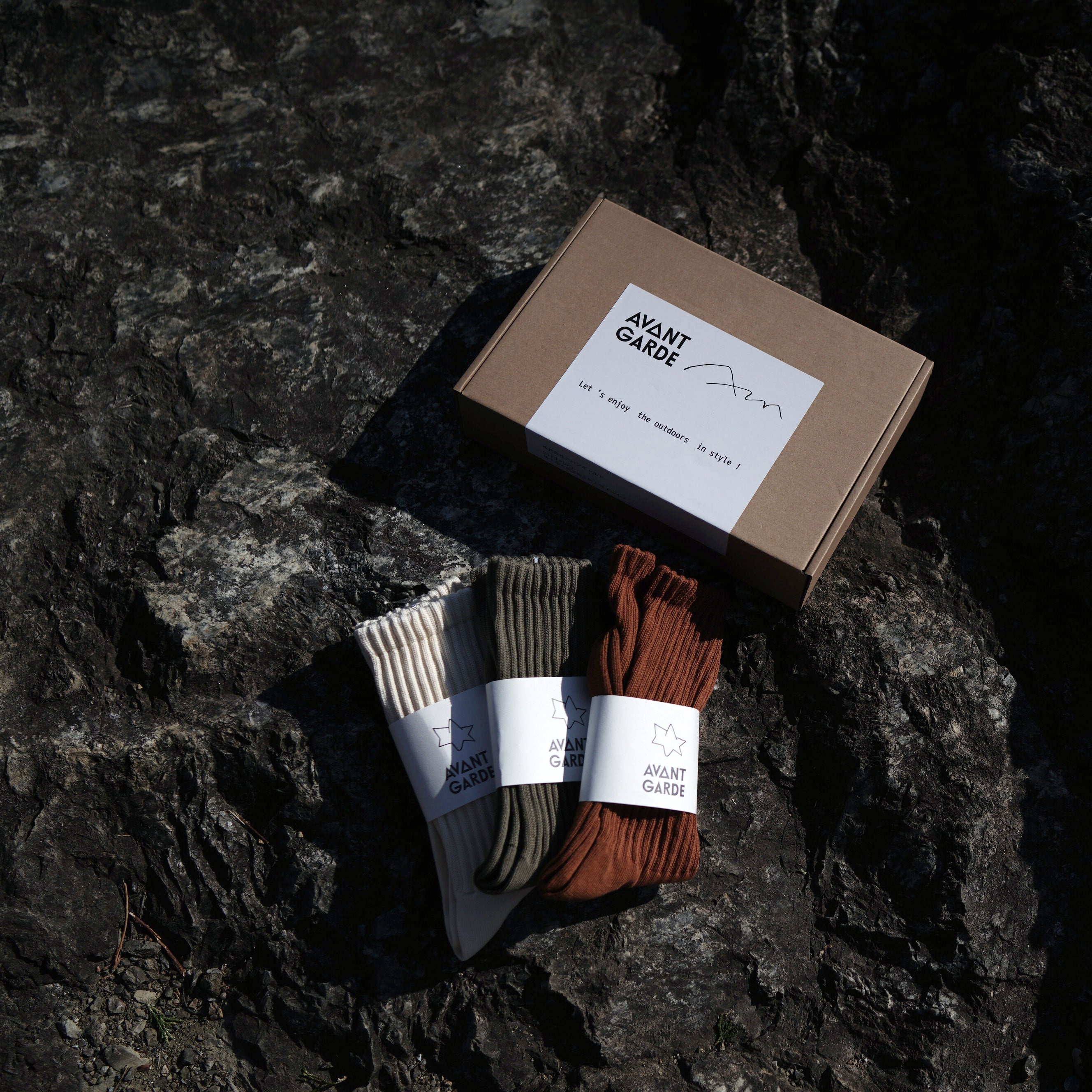 AVANT GARDE] soft socks cotton line socks 靴下 アウトドア靴下